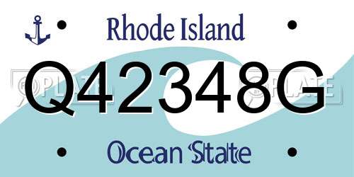 Q42348G Rhode Island License Plate