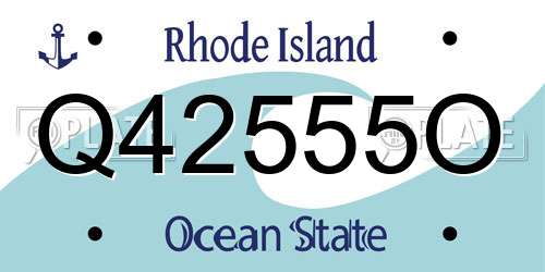 Q42555O Rhode Island License Plate