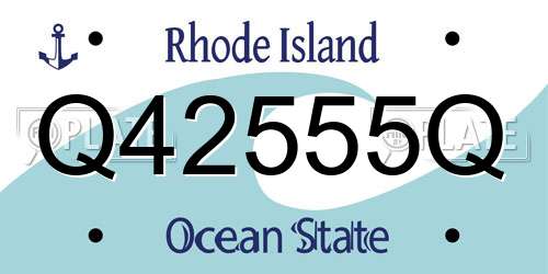 Q42555Q Rhode Island License Plate