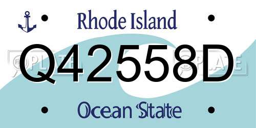 Q42558D Rhode Island License Plate