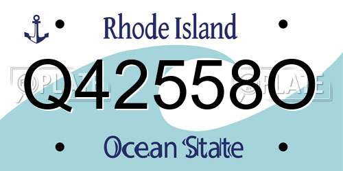 Q42558O Rhode Island License Plate