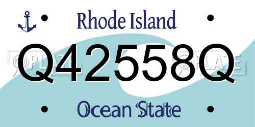 Q42558Q Rhode Island License Plate