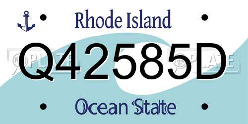 Q42585D Rhode Island License Plate