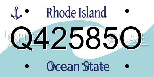 Q42585O Rhode Island License Plate