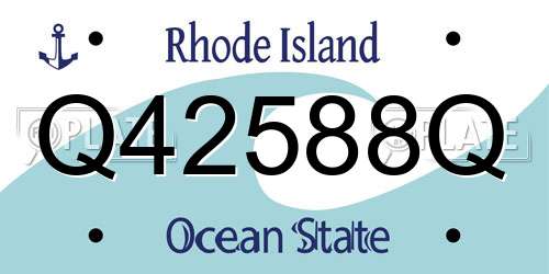Q42588Q Rhode Island License Plate
