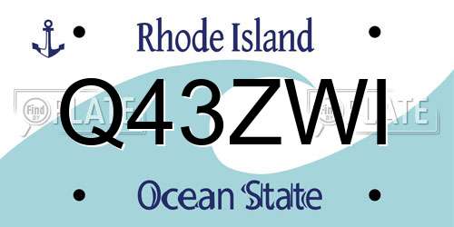 Q43ZWI Rhode Island License Plate