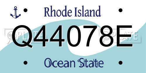 Q44078E Rhode Island License Plate