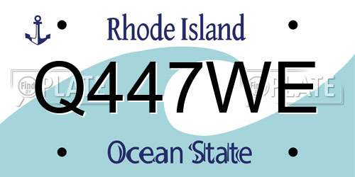 Q447WE Rhode Island License Plate