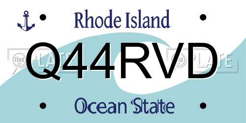 Q44RVD Rhode Island License Plate