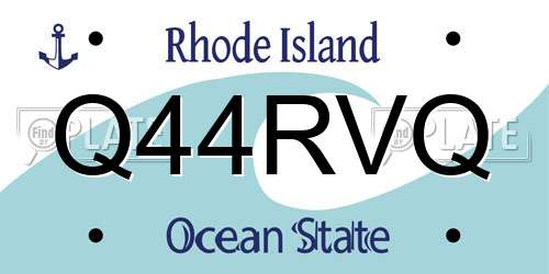 Q44RVQ Rhode Island License Plate
