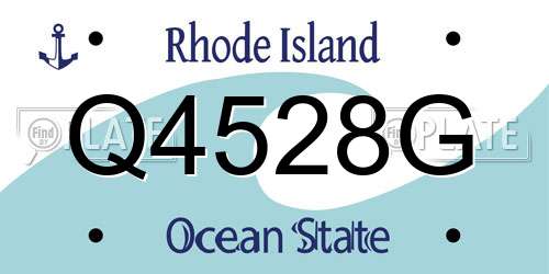 Q4528G Rhode Island License Plate