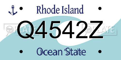 Q4542Z Rhode Island License Plate