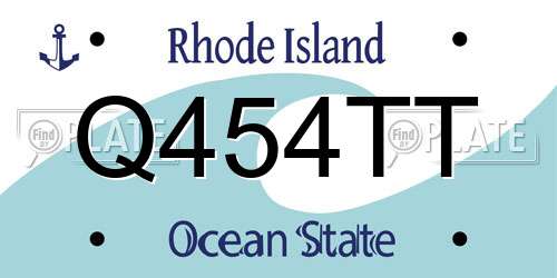 Q454TT Rhode Island License Plate