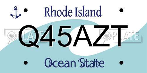 Q45AZT Rhode Island License Plate