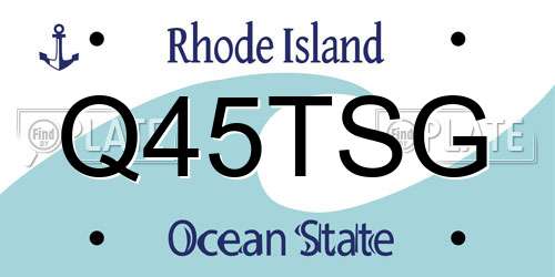 Q45TSG Rhode Island License Plate