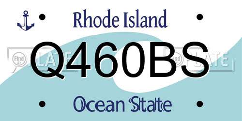 Q460BS Rhode Island License Plate