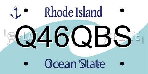 Q46QBS Rhode Island License Plate
