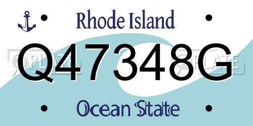 Q47348G Rhode Island License Plate