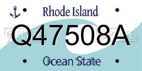 Q47508A Rhode Island License Plate