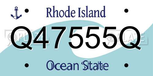 Q47555Q Rhode Island License Plate