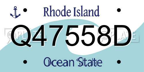 Q47558D Rhode Island License Plate