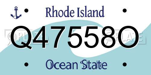 Q47558O Rhode Island License Plate