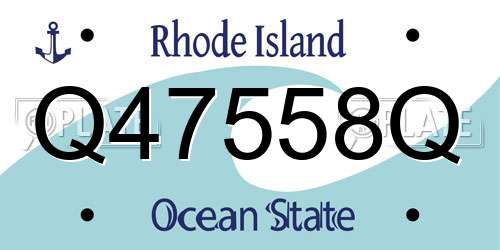 Q47558Q Rhode Island License Plate