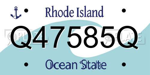 Q47585Q Rhode Island License Plate