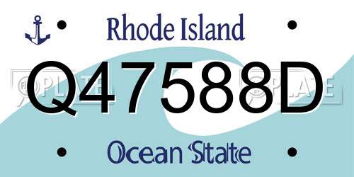 Q47588D Rhode Island License Plate