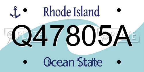 Q47805A Rhode Island License Plate