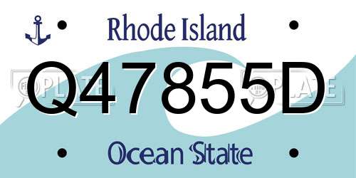 Q47855D Rhode Island License Plate