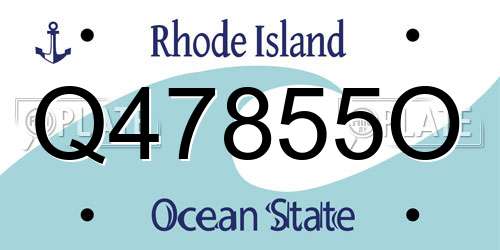 Q47855O Rhode Island License Plate