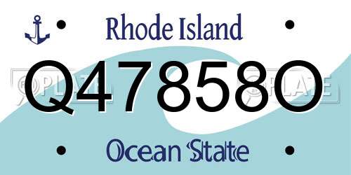 Q47858O Rhode Island License Plate