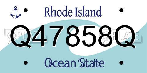 Q47858Q Rhode Island License Plate
