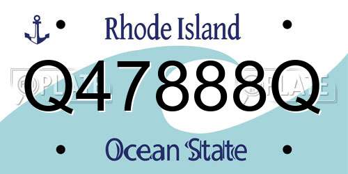 Q47888Q Rhode Island License Plate