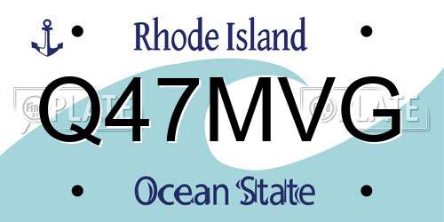 Q47MVG Rhode Island License Plate