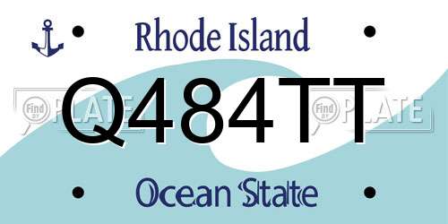 Q484TT Rhode Island License Plate