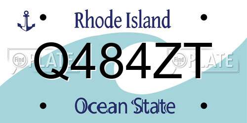 Q484ZT Rhode Island License Plate