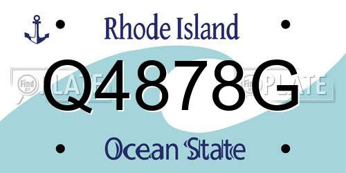 Q4878G Rhode Island License Plate