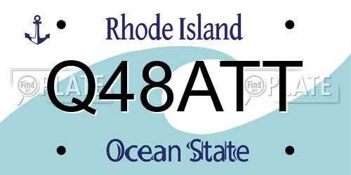 Q48ATT Rhode Island License Plate
