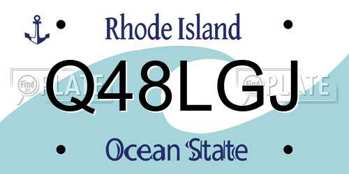 Q48LGJ Rhode Island License Plate