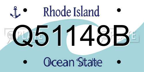Q51148B Rhode Island License Plate