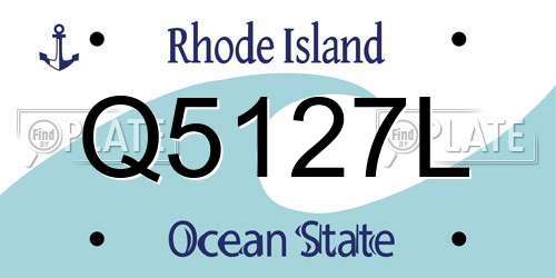 Q5127L Rhode Island License Plate