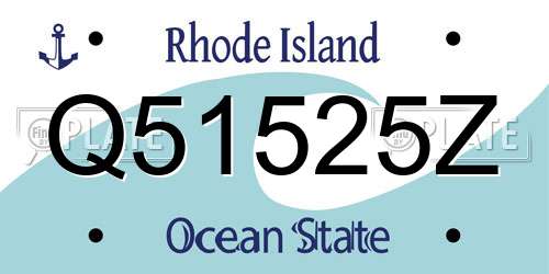 Q51525Z Rhode Island License Plate