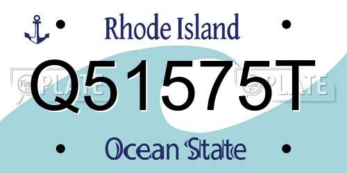 Q51575T Rhode Island License Plate