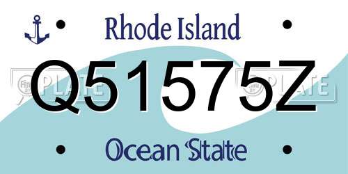 Q51575Z Rhode Island License Plate