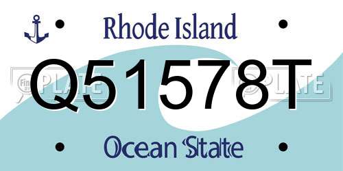 Q51578T Rhode Island License Plate