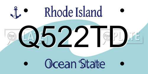 Q522TD Rhode Island License Plate