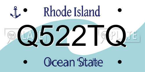 Q522TQ Rhode Island License Plate