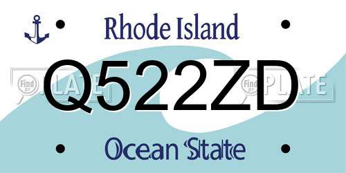 Q522ZD Rhode Island License Plate
